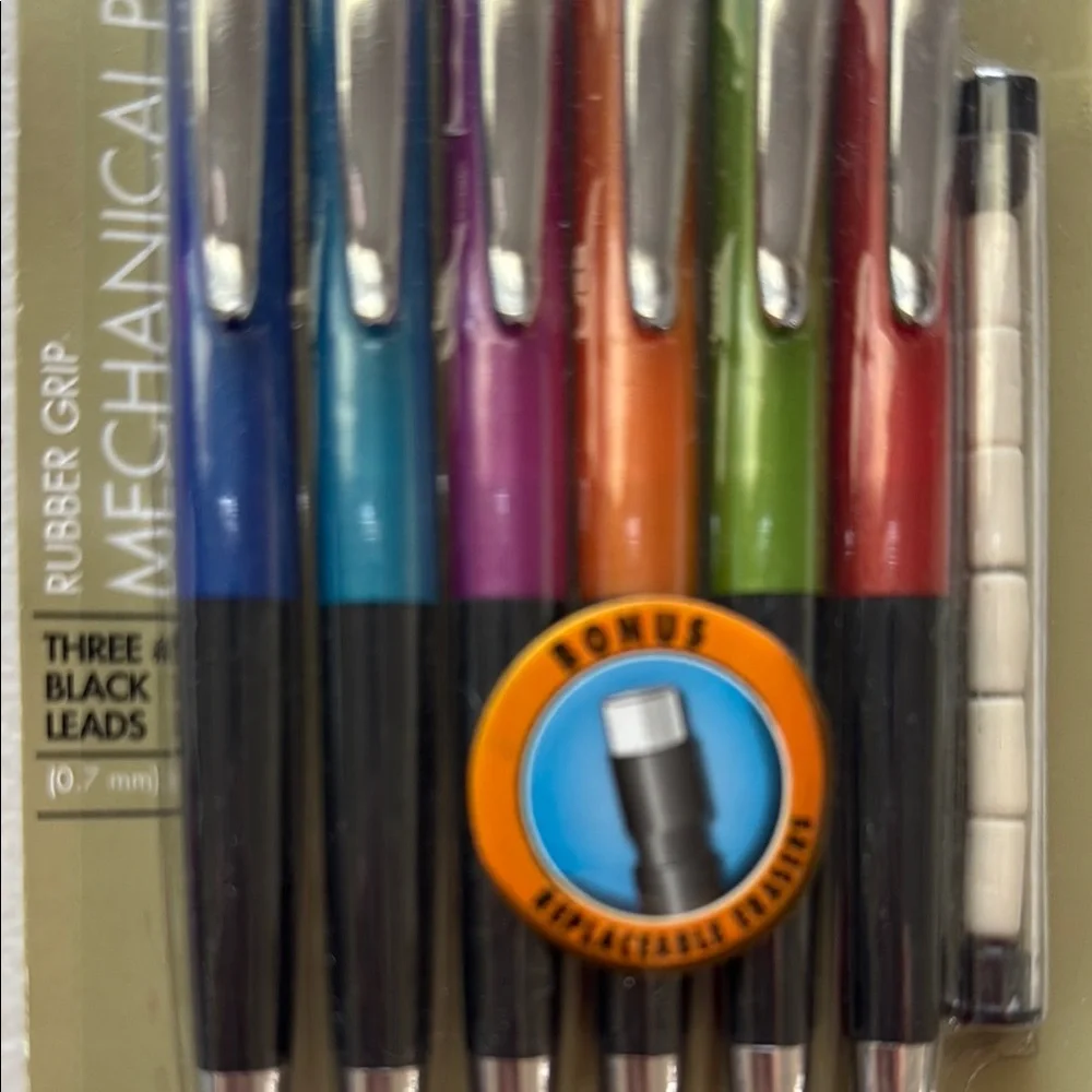 Foray 6-Pack 0.7mm Mechanical Pencil Set in Assorted Colors - Rubber Grip